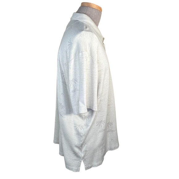 Tommy Bahama Men’s Silk Blend Tan & Sage Green Polo With Tropical Palm Trees XXL - Picture 5 of 14